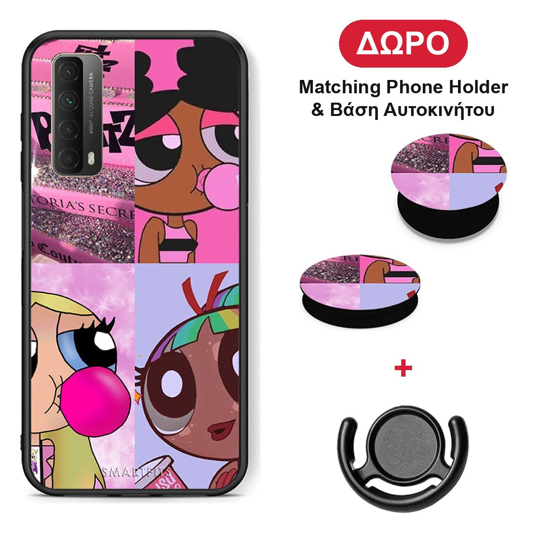 Bubble Girls - Huawei P Smart 2021 θήκη + Δώρο Phone Holder & Βάση Αυτοκινήτου