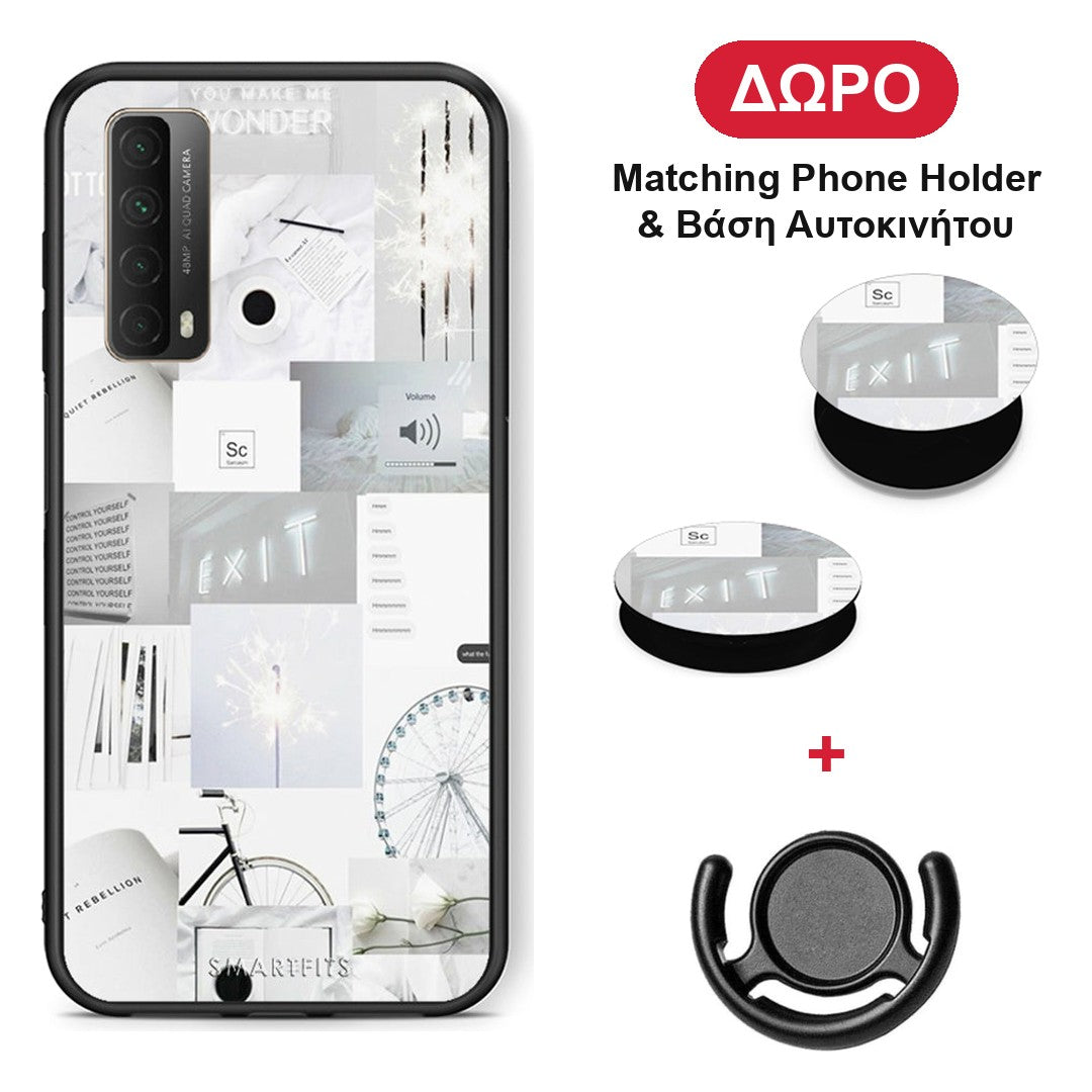 Collage Make Me Wonder - Huawei P Smart 2021 θήκη + Δώρο Phone Holder & Βάση Αυτοκινήτου