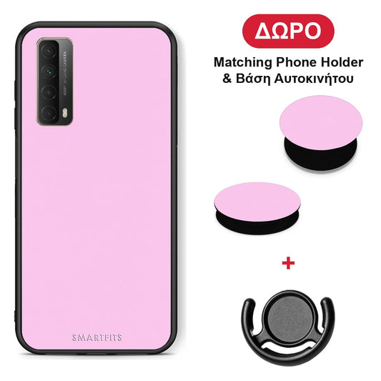 Cotton Candy Pink - Huawei P Smart 2021 θήκη + Δώρο Phone Holder & Βάση Αυτοκινήτου