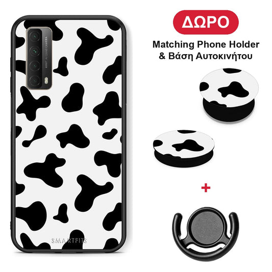 Cow Print - Huawei P Smart 2021 θήκη + Δώρο Phone Holder & Βάση Αυτοκινήτου