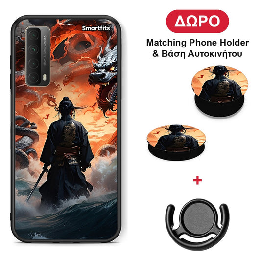 Dragons Fight - Huawei P Smart 2021 θήκη + Δώρο Phone Holder & Βάση Αυτοκινήτου