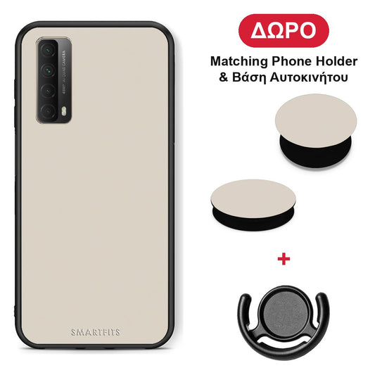 Ivory Beige - Huawei P Smart 2021 θήκη + Δώρο Phone Holder & Βάση Αυτοκινήτου