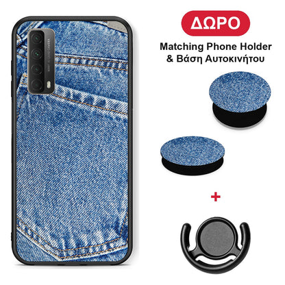 Jeans Pocket - Huawei P Smart 2021 θήκη + Δώρο Phone Holder & Βάση Αυτοκινήτου