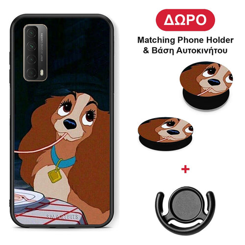 Lady And Tramp 2 - Huawei P Smart 2021 θήκη + Δώρο Phone Holder & Βάση Αυτοκινήτου