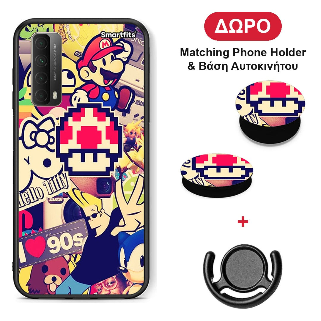 Love The 90s - Huawei P Smart 2021 θήκη + Δώρο Phone Holder & Βάση Αυτοκινήτου