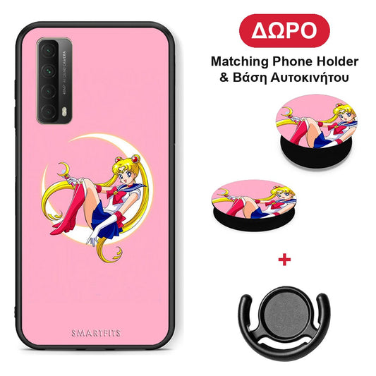 Moon Girl - Huawei P Smart 2021 θήκη + Δώρο Phone Holder & Βάση Αυτοκινήτου