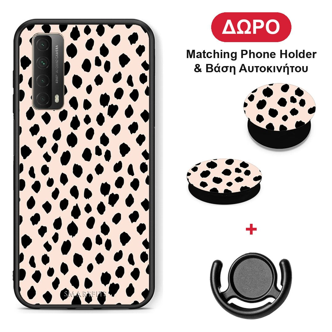 New Polka Dots - Huawei P Smart 2021 θήκη + Δώρο Phone Holder & Βάση Αυτοκινήτου