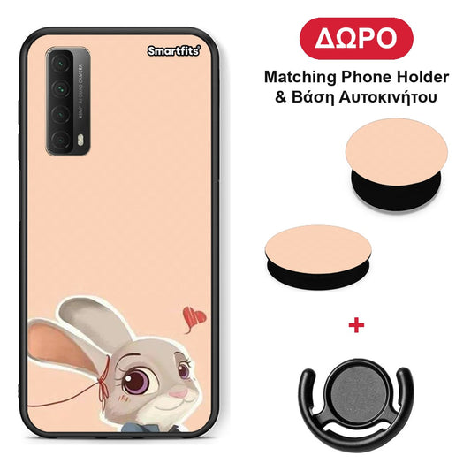 Nick Wilde And Judy Hopps Love 2 - Huawei P Smart 2021 θήκη + Δώρο Phone Holder & Βάση Αυτοκινήτου