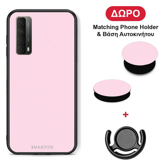 Pale Pink - Huawei P Smart 2021 θήκη + Δώρο Phone Holder & Βάση Αυτοκινήτου