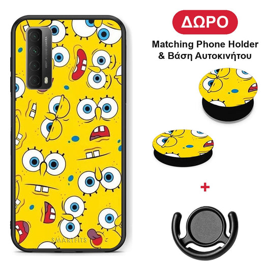 PopArt Sponge - Huawei P Smart 2021 θήκη + Δώρο Phone Holder & Βάση Αυτοκινήτου