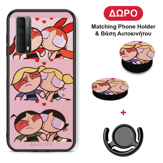 Puff Love - Huawei P Smart 2021 θήκη + Δώρο Phone Holder & Βάση Αυτοκινήτου