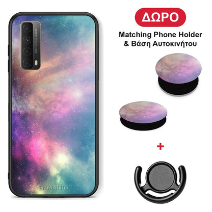 Galactic Rainbow - Huawei P Smart 2021 θήκη + Δώρο Phone Holder & Βάση Αυτοκινήτου