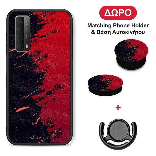 Red Paint - Huawei P Smart 2021 θήκη + Δώρο Phone Holder & Βάση Αυτοκινήτου