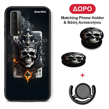 Skull King Ace - Huawei P Smart 2021 θήκη + Δώρο Phone Holder & Βάση Αυτοκινήτου