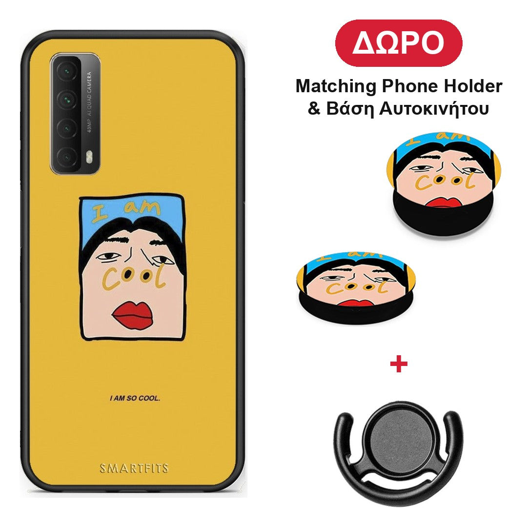 So Cool - Huawei P Smart 2021 θήκη + Δώρο Phone Holder & Βάση Αυτοκινήτου