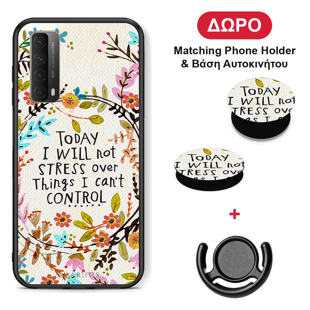 Stress Over - Huawei P Smart 2021 θήκη + Δώρο Phone Holder & Βάση Αυτοκινήτου