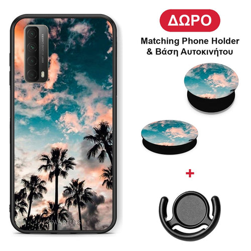 Summer Sky - Huawei P Smart 2021 θήκη + Δώρο Phone Holder & Βάση Αυτοκινήτου