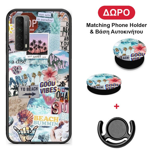 Summer Vibes - Huawei P Smart 2021 θήκη + Δώρο Phone Holder & Βάση Αυτοκινήτου