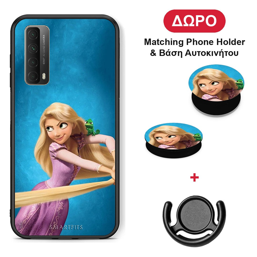 Tangled 2 - Huawei P Smart 2021 θήκη + Δώρο Phone Holder & Βάση Αυτοκινήτου