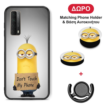 Text Minion - Huawei P Smart 2021 θήκη + Δώρο Phone Holder & Βάση Αυτοκινήτου