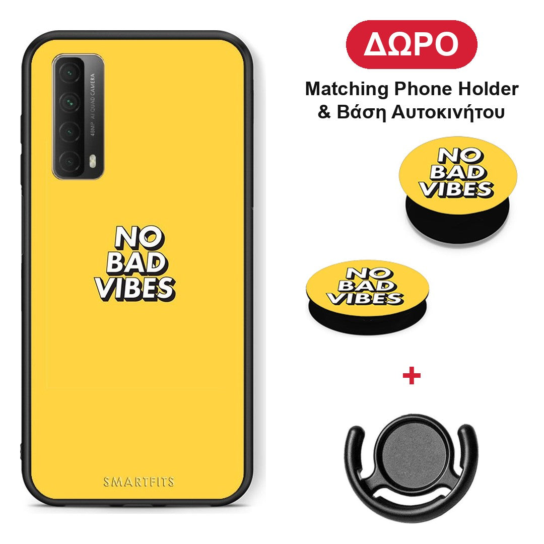 Text Vibes - Huawei P Smart 2021 θήκη + Δώρο Phone Holder & Βάση Αυτοκινήτου