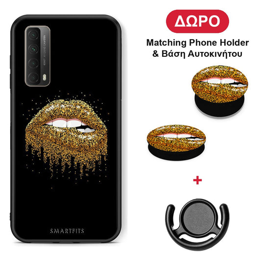 Valentine Golden - Huawei P Smart 2021 θήκη + Δώρο Phone Holder & Βάση Αυτοκινήτου
