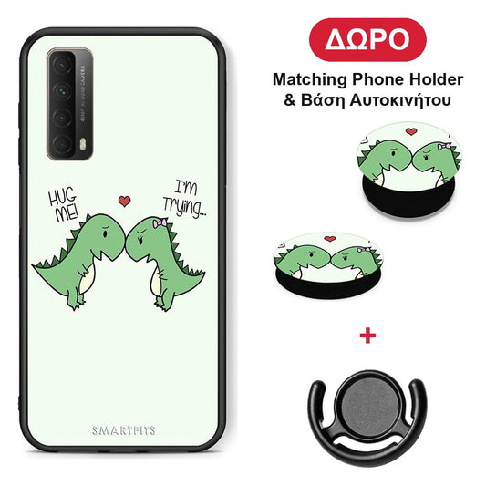 Valentine Rex - Huawei P Smart 2021 θήκη + Δώρο Phone Holder & Βάση Αυτοκινήτου