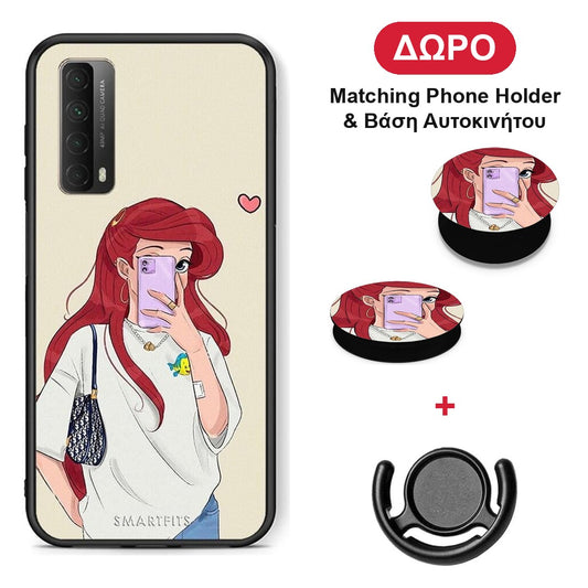 Walking Mermaid - Huawei P Smart 2021 θήκη + Δώρο Phone Holder & Βάση Αυτοκινήτου