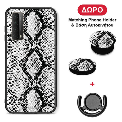 Animal White Snake - Huawei P Smart 2021 θήκη + Δώρο Phone Holder & Βάση Αυτοκινήτου