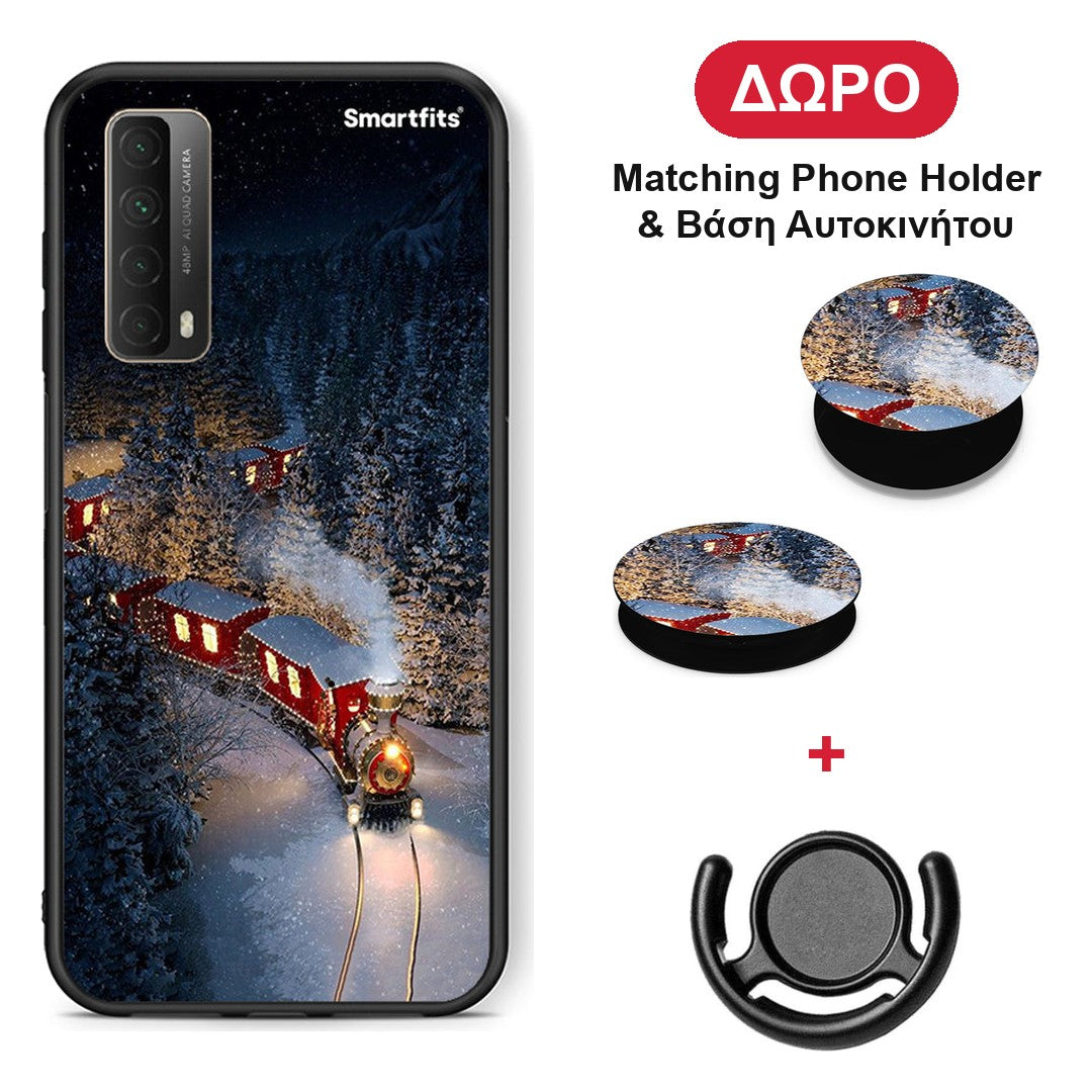 Xmas Train - Huawei P Smart 2021 θήκη + Δώρο Phone Holder & Βάση Αυτοκινήτου