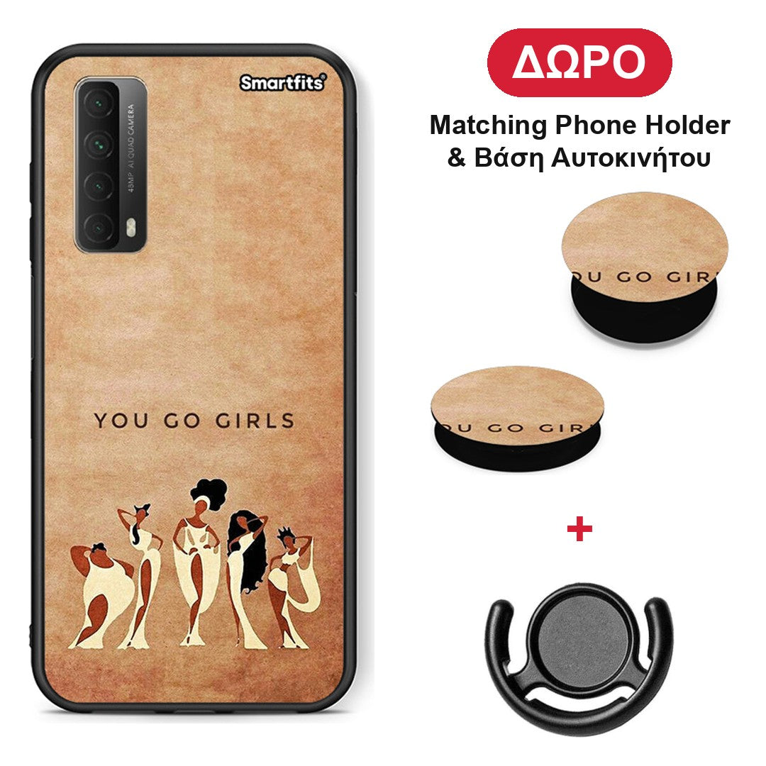 You Go Girl - Huawei P Smart 2021 θήκη + Δώρο Phone Holder & Βάση Αυτοκινήτου
