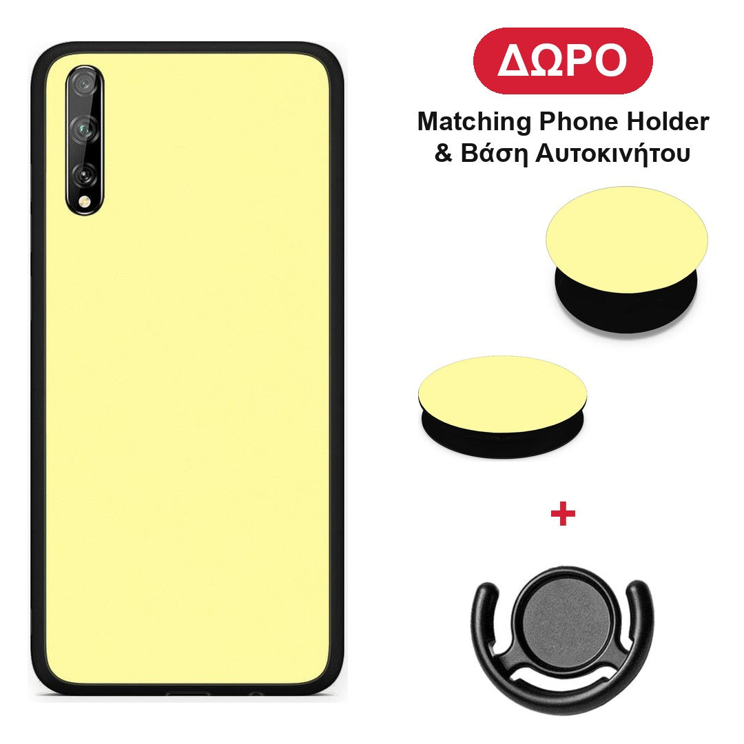 Butter Yellow - Huawei P Smart S θήκη + Δώρο Phone Holder & Βάση Αυτοκινήτου