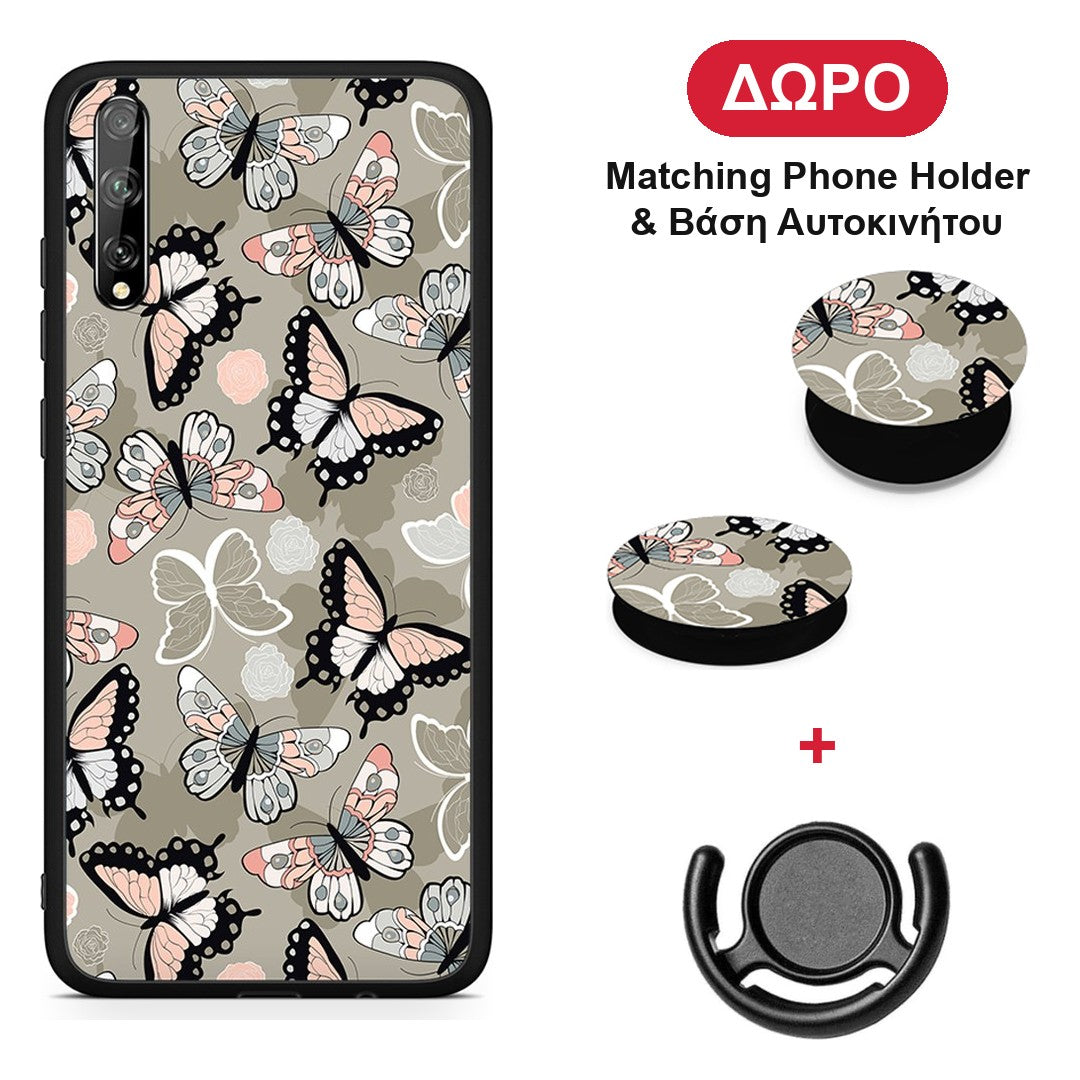 Boho Butterflies - Huawei P Smart S θήκη + Δώρο Phone Holder & Βάση Αυτοκινήτου