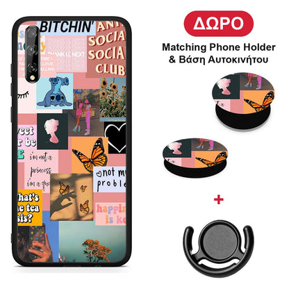 Collage Bitchin - Huawei P Smart S θήκη + Δώρο Phone Holder & Βάση Αυτοκινήτου