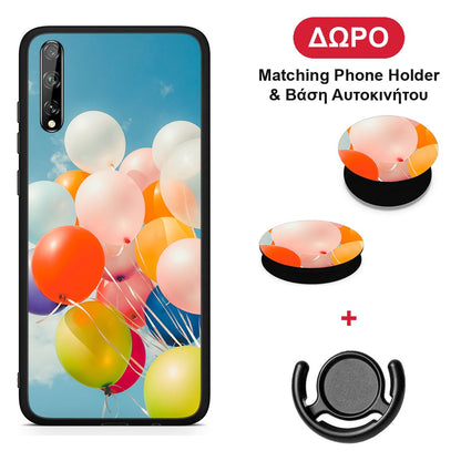 Colorful Balloons - Huawei P Smart S θήκη + Δώρο Phone Holder & Βάση Αυτοκινήτου