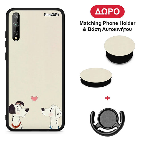 Dalmatians Love - Huawei P Smart S θήκη + Δώρο Phone Holder & Βάση Αυτοκινήτου