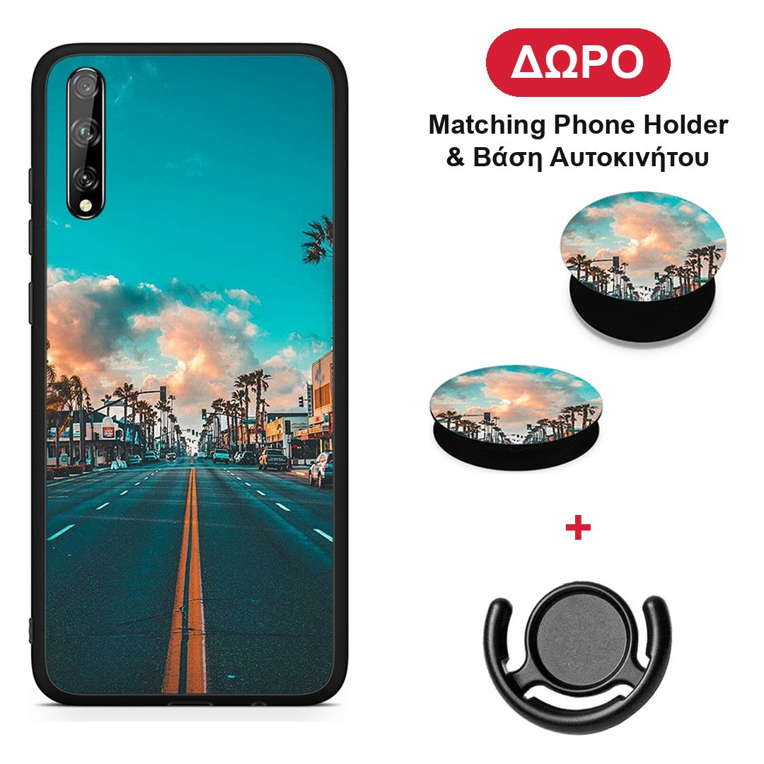 Landscape City - Huawei P Smart S θήκη + Δώρο Phone Holder & Βάση Αυτοκινήτου