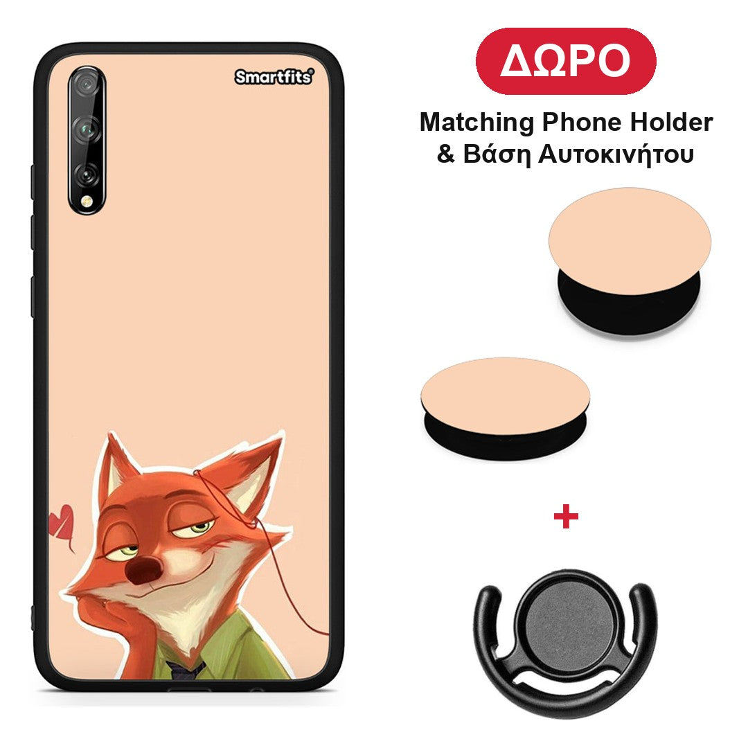Nick Wilde And Judy Hopps Love 1 - Huawei P Smart S θήκη + Δώρο Phone Holder & Βάση Αυτοκινήτου
