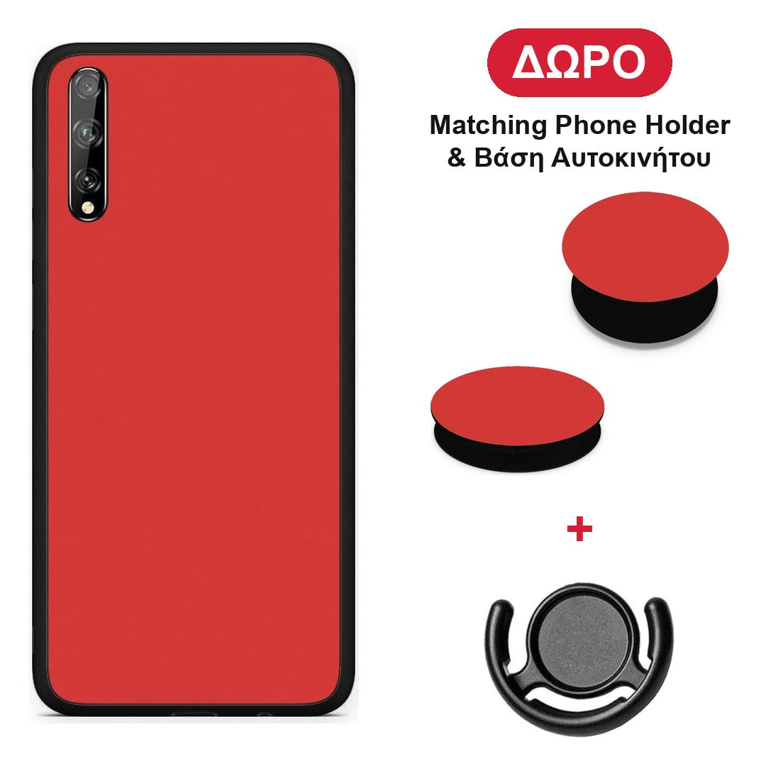 Poppy Red - Huawei P Smart S θήκη + Δώρο Phone Holder & Βάση Αυτοκινήτου