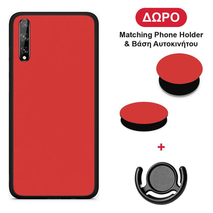 Poppy Red - Huawei P Smart S θήκη + Δώρο Phone Holder & Βάση Αυτοκινήτου