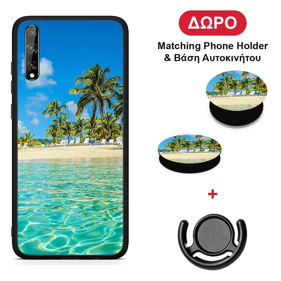 Tropical Vibes - Huawei P Smart S θήκη + Δώρο Phone Holder & Βάση Αυτοκινήτου