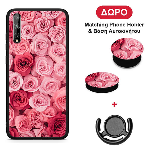 Valentine RoseGarden - Huawei P Smart S θήκη + Δώρο Phone Holder & Βάση Αυτοκινήτου