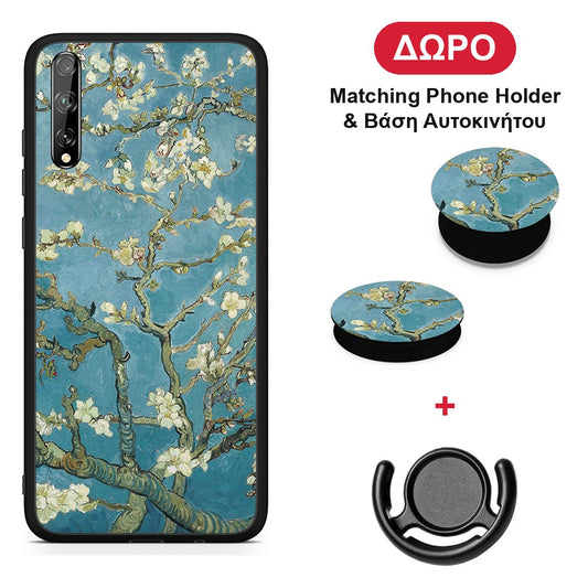 White Blossoms - Huawei P Smart S θήκη + Δώρο Phone Holder & Βάση Αυτοκινήτου