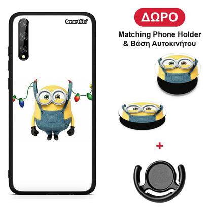 Xmas Minion Lights - Huawei P Smart S θήκη + Δώρο Phone Holder & Βάση Αυτοκινήτου