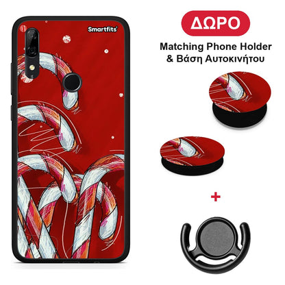 Candy Cane - Huawei P Smart Z θήκη + Δώρο Phone Holder & Βάση Αυτοκινήτου