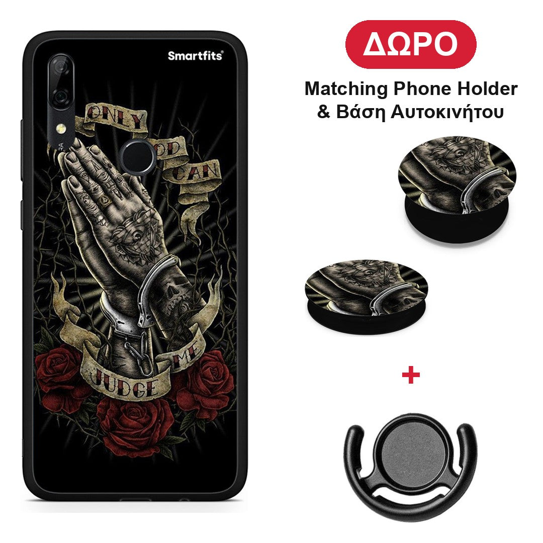 Judge By God - Huawei P Smart Z θήκη + Δώρο Phone Holder & Βάση Αυτοκινήτου