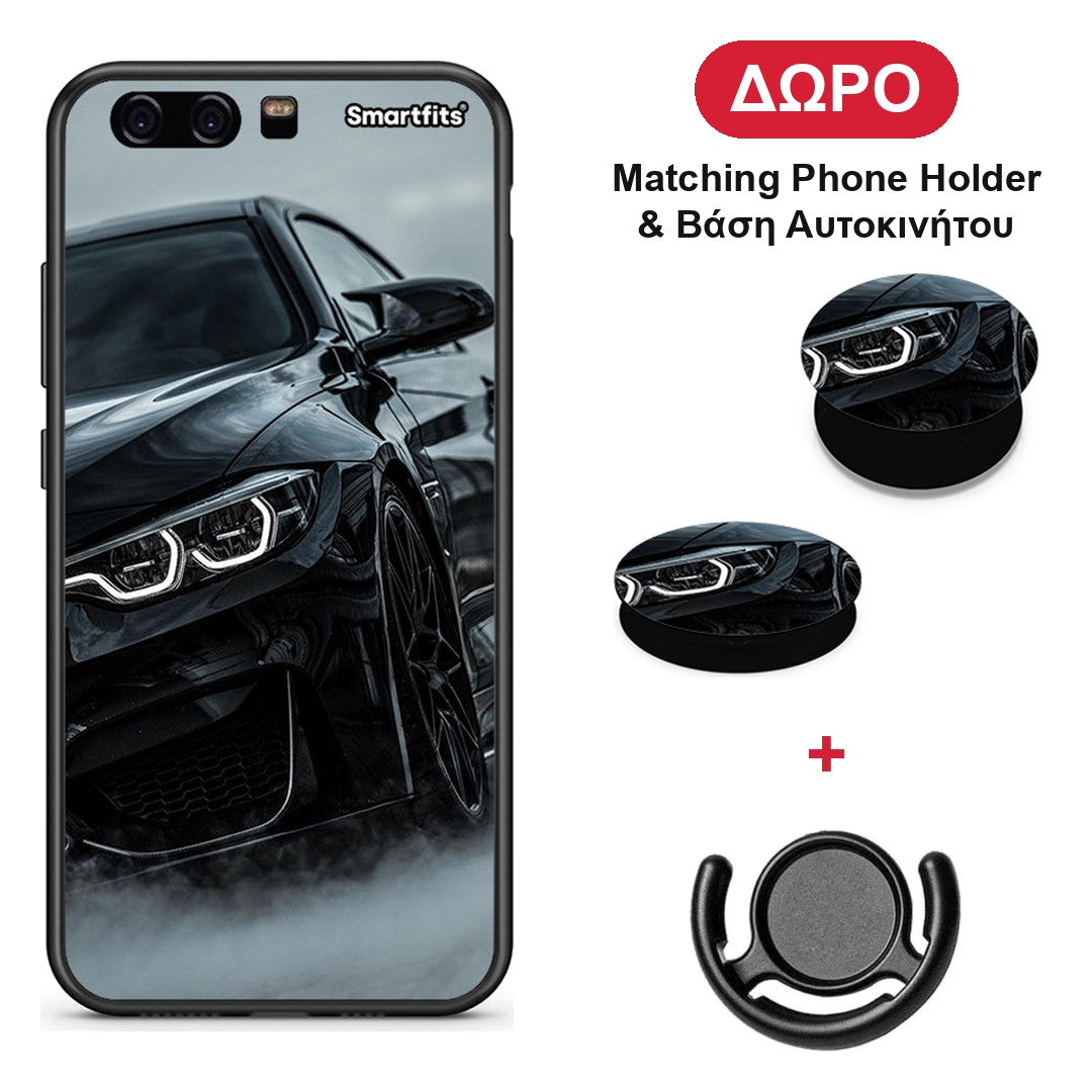 Black BMW - Huawei P10 θήκη + Δώρο Phone Holder & Βάση Αυτοκινήτου