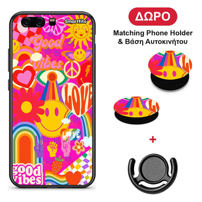 Hippie Love - Huawei P10 Lite θήκη + Δώρο Phone Holder & Βάση Αυτοκινήτου