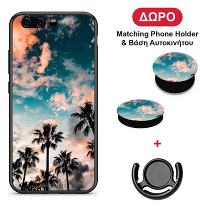 Summer Sky - Huawei P10 Lite θήκη + Δώρο Phone Holder & Βάση Αυτοκινήτου