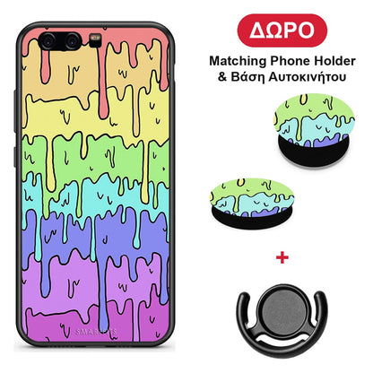 Melting Rainbow - Huawei P10 θήκη + Δώρο Phone Holder & Βάση Αυτοκινήτου